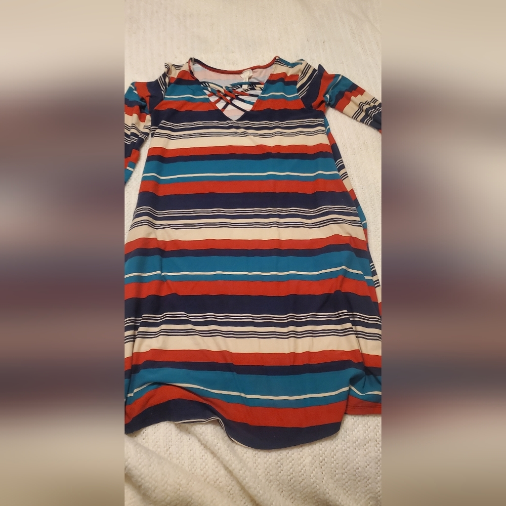 Cotton dress medium striped